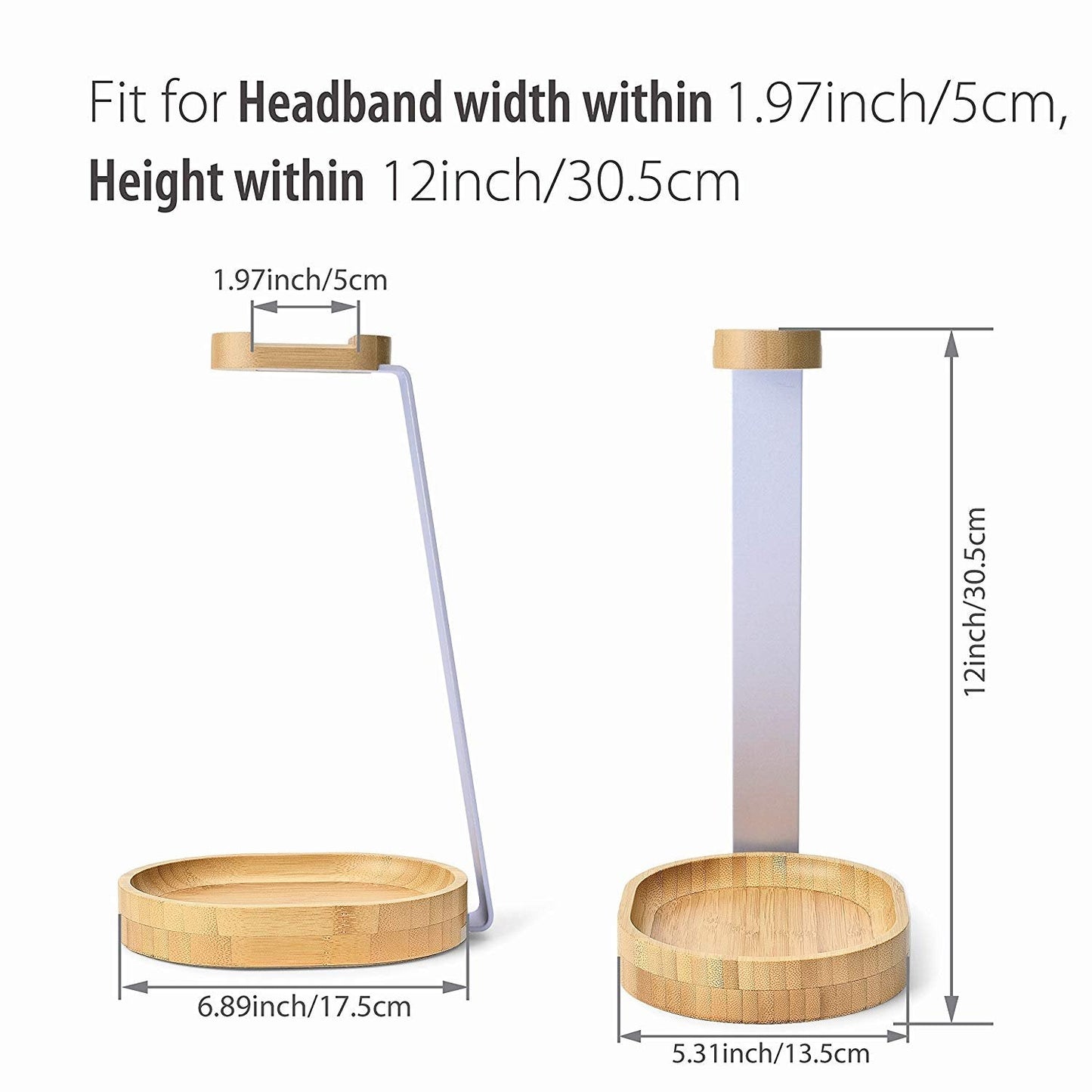 Avantree Universal Wooden & Aluminum Headphone Stand Hanger with Cable Holder, Sturdy Desk Headset Mount Rack for Sony, Bose, Shure, Jabra, JBL, AKG, Gaming Headphones Display - TR902