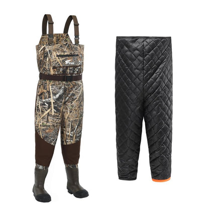 8 Fans Breathable Hunting Waders,1000G Insulation Boots with Removable Insulated Liner for Duck Hunting (Next Camo, 8-14) (Stout-10)