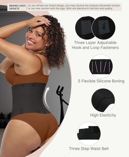 FeelinGirl Women Corset Workout Waist Trainer Belt Tummy Control Waist Cincher Sport Waist Trimmer Black XL