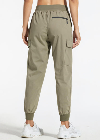 Libin Women's Cargo Joggers Lightweight Quick Dry Hiking Pants Athletic Lounge Casual Travel, Silver Sage XS