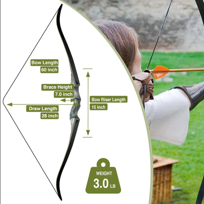 Black Hunter Takedown Recurve Bow 35lbs & Black Hunter Original Takedown Recurve Bow Limbs Replacement 30lbs, Right Hand