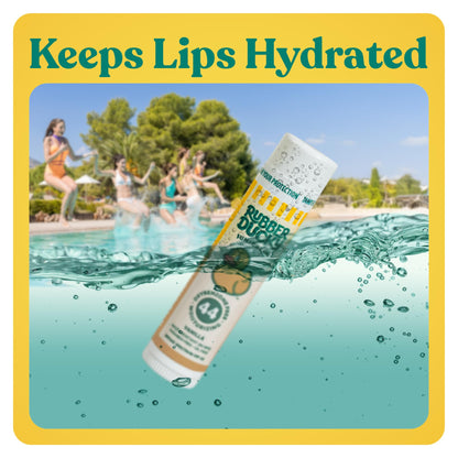 Rubber Ducky | Lip Balm with SPF 44, Water Resistant Sunscreen Lip Balm | Vegan, Untinted, Vanilla Flavor, with Vitamin E | All Season - Broad Spectrum Sunscreen for Lips
