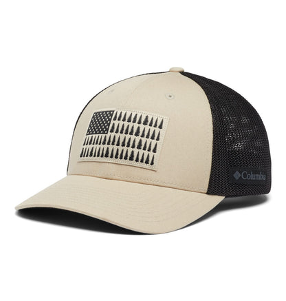 Columbia Unisex Tree Flag Mesh Ball Cap - High, Ancient Fossil/Black, Small/Medium