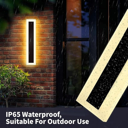 Modern Outdoor Wall Light 2 pack-23.64inch, 3000K Long Wall Lights for House/Porch, Waterproof IP65 Black Outside Led Wall Mounted Lighting Fixtures, 23.64in-2pack
