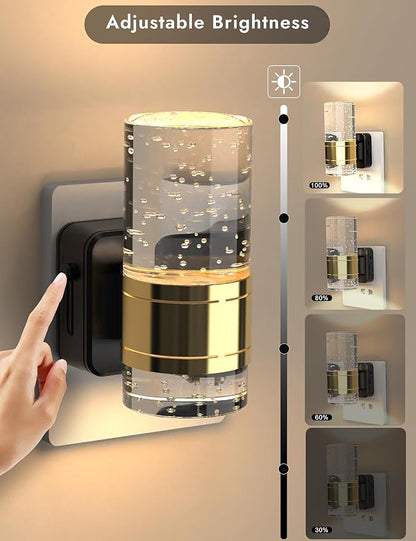 Night Lights Plug into Wall, 3 Color Temperature Nightlight, 0-100 LM Dimmable LED Night Light, On/Off Light Sensor by Switch, 180° Rotating Plug in Night Light for Bathroom Hallway Home Decor 2 Pack
