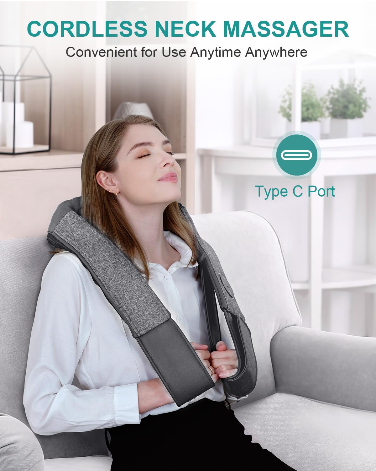 Nekteck Shiatsu Neck and Back Massager with Soothing Heat, Shoulder Massager for Pain Relief Deep Tissue, Electric 3D Kneading Massage Tools for Leg Body Muscle, Corded Power, Gifts for Him Her