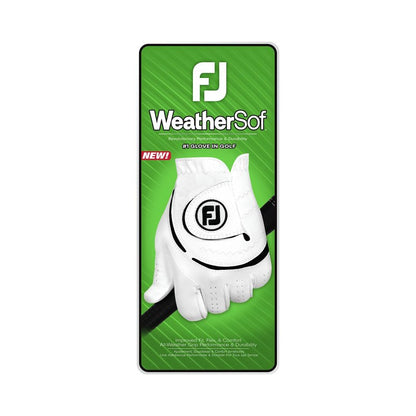 FootJoy Men's WeatherSof Golf Glove, White, Large, Worn on Left Hand