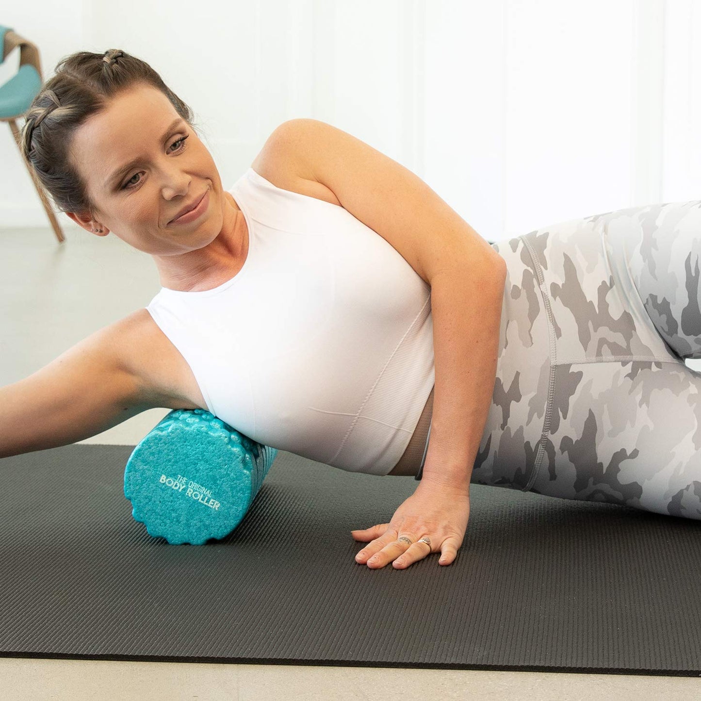 The Original Body Roller - High Density Foam Roller Massager for Deep Tissue Massage of The Back and Leg Muscles - Self Myofascial Release of Painful Trigger Point Muscle Adhesions - 13" Turquoise