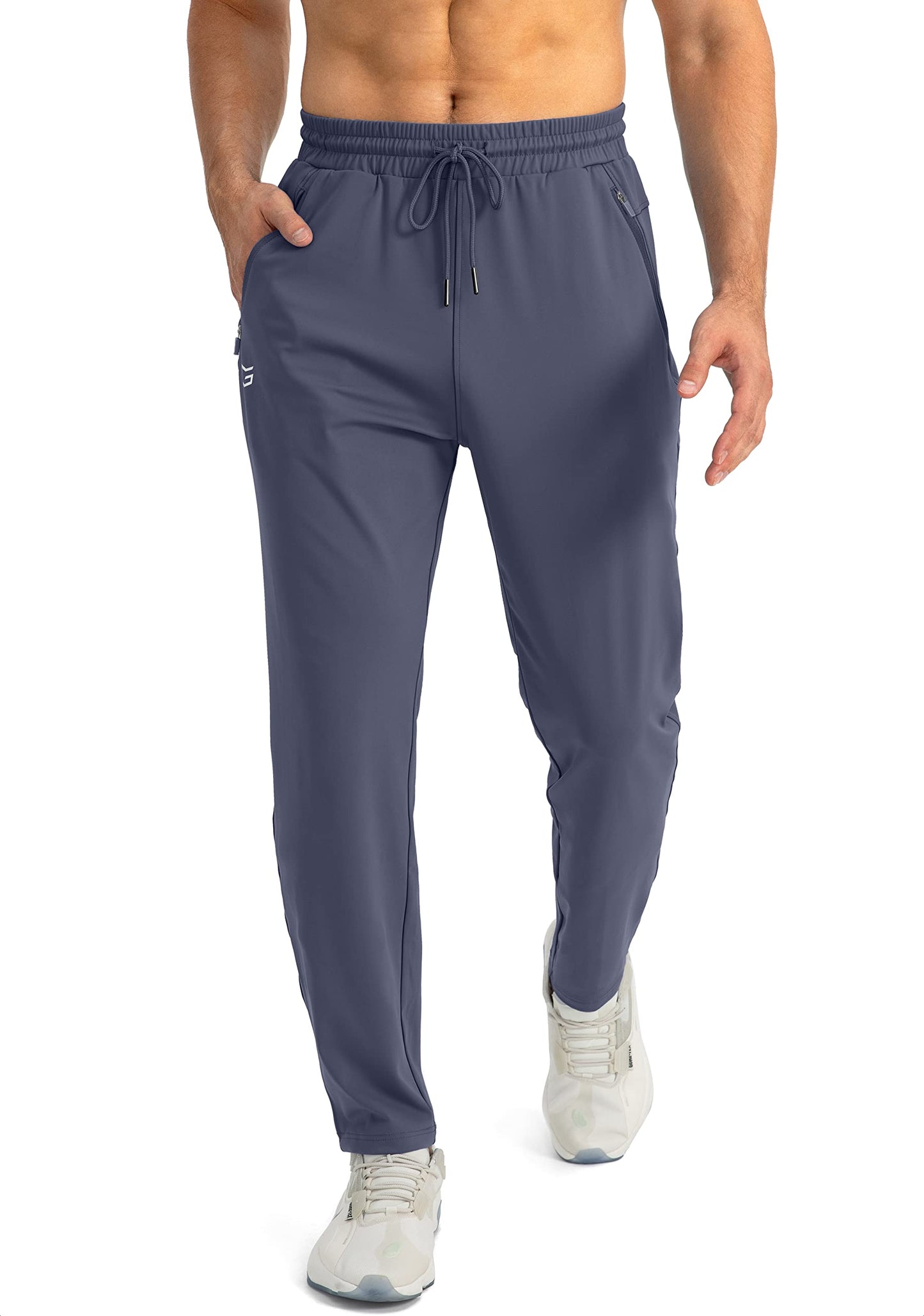 G Gradual Men's Sweatpants with Zipper Pockets Tapered Joggers for Men Athletic Pants for Workout, Jogging, Running (Dusty Blue, Small)