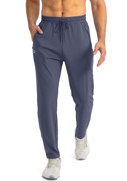G Gradual Men's Sweatpants with Zipper Pockets Tapered Joggers for Men Athletic Pants for Workout, Jogging, Running (Dusty Blue, Small)