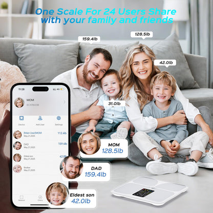 Lepulse Smart Scale for Body Weight, Digital Bathroom Weight Scale with BMI Muscle Mass 20 Body Composition Metrics, Large Display Body Fat Scales, Heart Rate, Accurate Bluetooth Weighing with App
