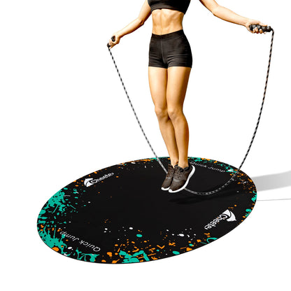 Jump Rope Mat Large Rubber Exercise Mat Workout Mats for Home Gym Flooring Non-Slip Oval Design for Floor & Rope Protection