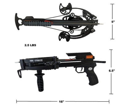 WT 125lb Mini Striker Pistol Crossbow with Red/Green dot Sight-Up to 300 fps, Ideal for Fishing, Hunting and Target Practice