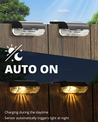 Herzila 16 Pack Solar Deck Lights Outdoor, Solar Step Lights Led Solar Lights for Outdoor Stairs, 3000K Warm White, Auto Dusk-to-Dawn, Weatherproof, Low Profile, for Fence Deck Railing Patio