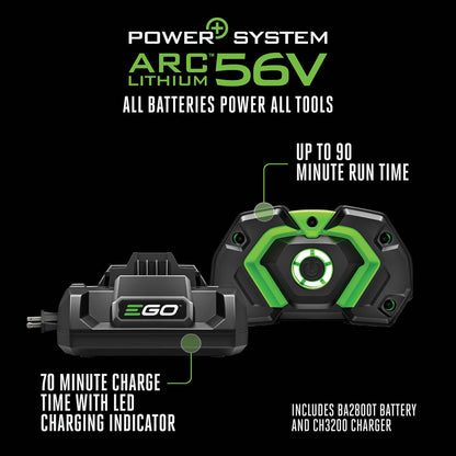 EGO POWER+ Leaf Blower, Cordless Electric 765 CFM, Includes 56V 5.0Ah Battery and Charger - LB7654