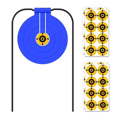 Atflbox Two in One Self-Healing Resetting Target, 8 Inch Gong High Caliber Spinner Target, Shooting Targets for Rifle, Pistol, Airgun, Handgun (Blue)