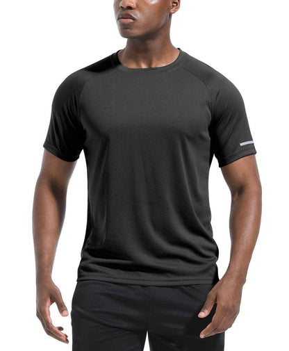 Men's 3 Pack Workout Shirts Dry Fit Crew Neck T Shirts Athletic Running Gym Mesh Short Sleeve Tee Tops Black/Grey/Dark Grey-3P11-XL