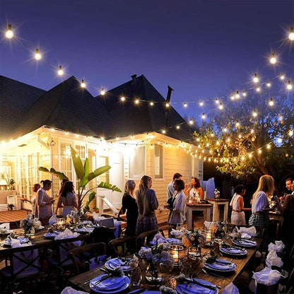 100FT LED String Lights Outdoor Waterproof G40 Globe String Lights with 52 Shatterproof Bulbs(2 Extra), Dimmable Connectable Patio Lights String for Hanging Bistro Backyard Gazebo Lights