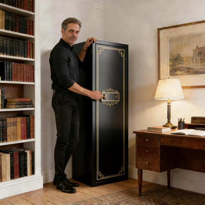 KAER Gun Safe, 16 Gun Safe for Rifles and Pistols, Large Capacity Biometric Rifle Safe, Gun Cabinet, Gun Locker for Home with Removable Shelf, Secure Storage for Shotguns & Firearms with Optics