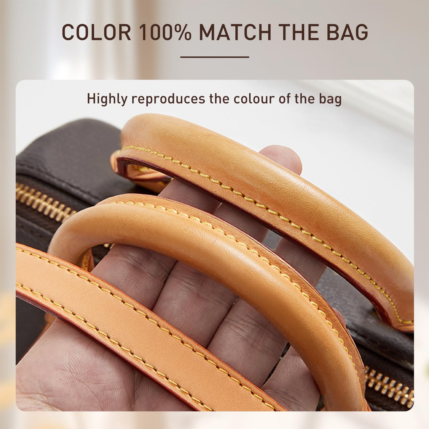 Doxo Vachetta Leather Strap Compatible with Lv Straps Replacement, Adjustable Purse Crossbody Shoulder Straps for Multi Pochette Accessoires, W: 0.43''/1.1cm, L: 35.4''-47.2''(90-120cm),Beeswax