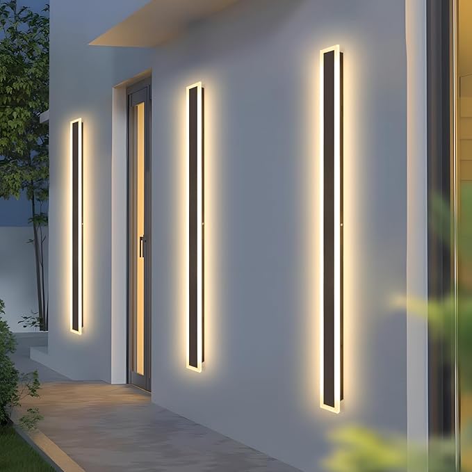 71 Inch Exterior Wall Sconces 3000K Outdoor Wall Lights IP65 Waterproof Black Outdoor Sconces Wall Lighting for House