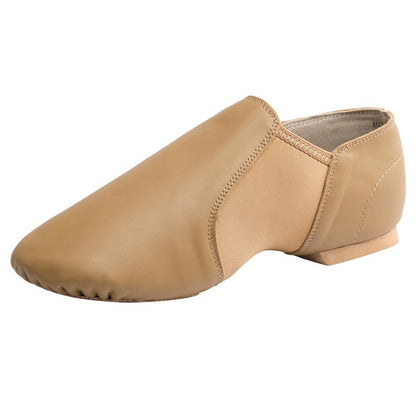 Linodes (Tent Leather Upper Jazz Shoe Slip-on for Women and Men's Dance Shoes Brown 8M