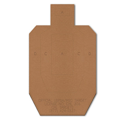 100 Official USPSA Cardboard Targets, Competition Torso, Full Size USPSA Cardboard Targets, Silhouette Shooting Target, Rifles, Handguns, & Shotguns, (100 Target Pack, USPSA)