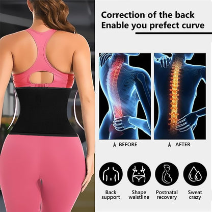 AMZBOSS Waist Trainer for Women Lower Belly Fat, Waist Sweat Band for Women, Belly Band Sweat Belt, Stomach Wrap with Pocket (Black, Medium)