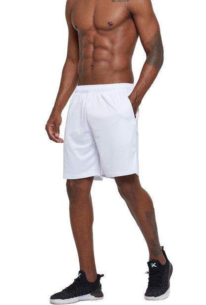 G Gradual Men's 7" Workout Running Shorts Quick Dry Lightweight Gym Shorts with Zip Pockets (White XX-Large)