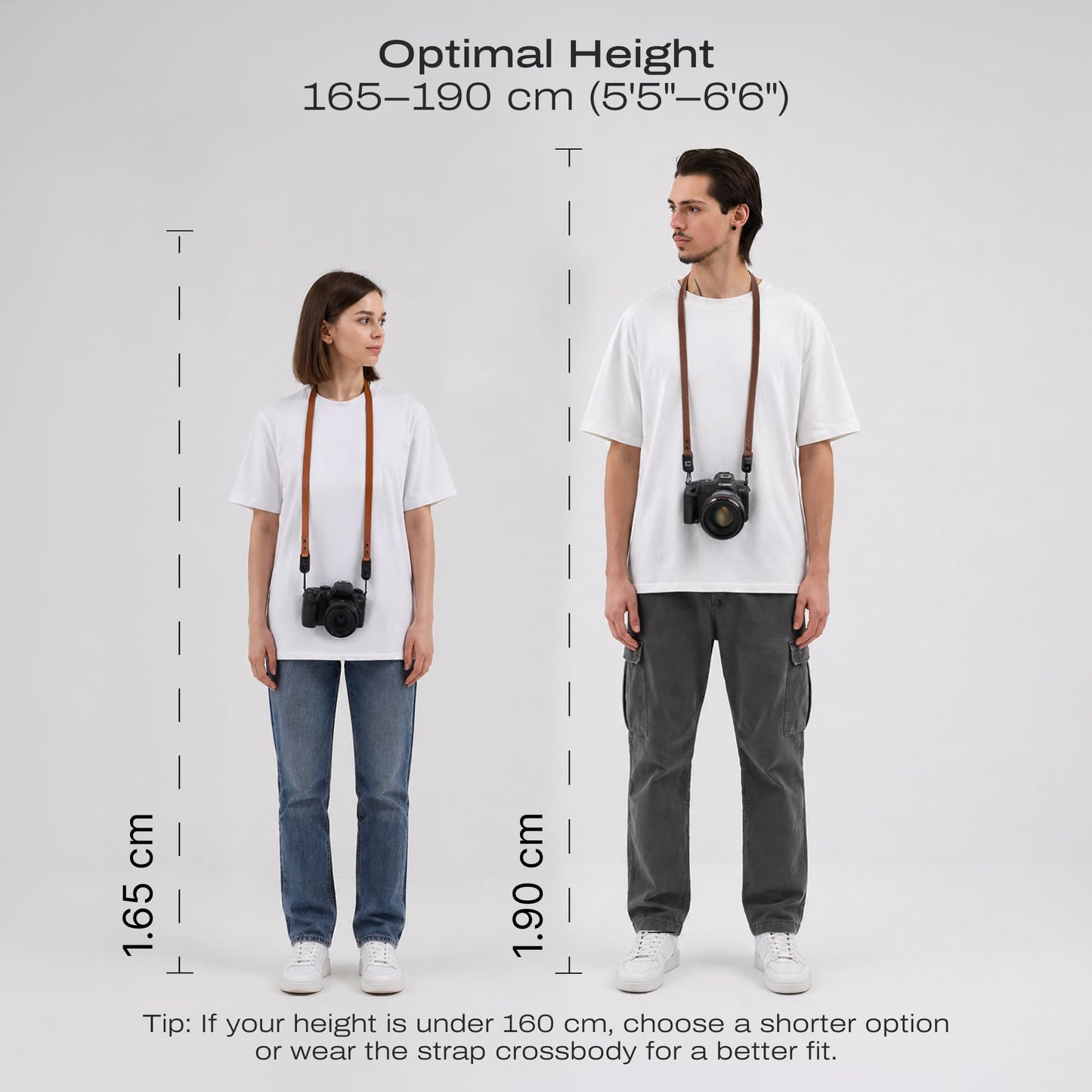 C Coiro Slim Leather Camera Strap with Quick Release, Neck Adjustable Camera Shoulder Strap SLR Compatible with All Camera Brands Padded/Brown