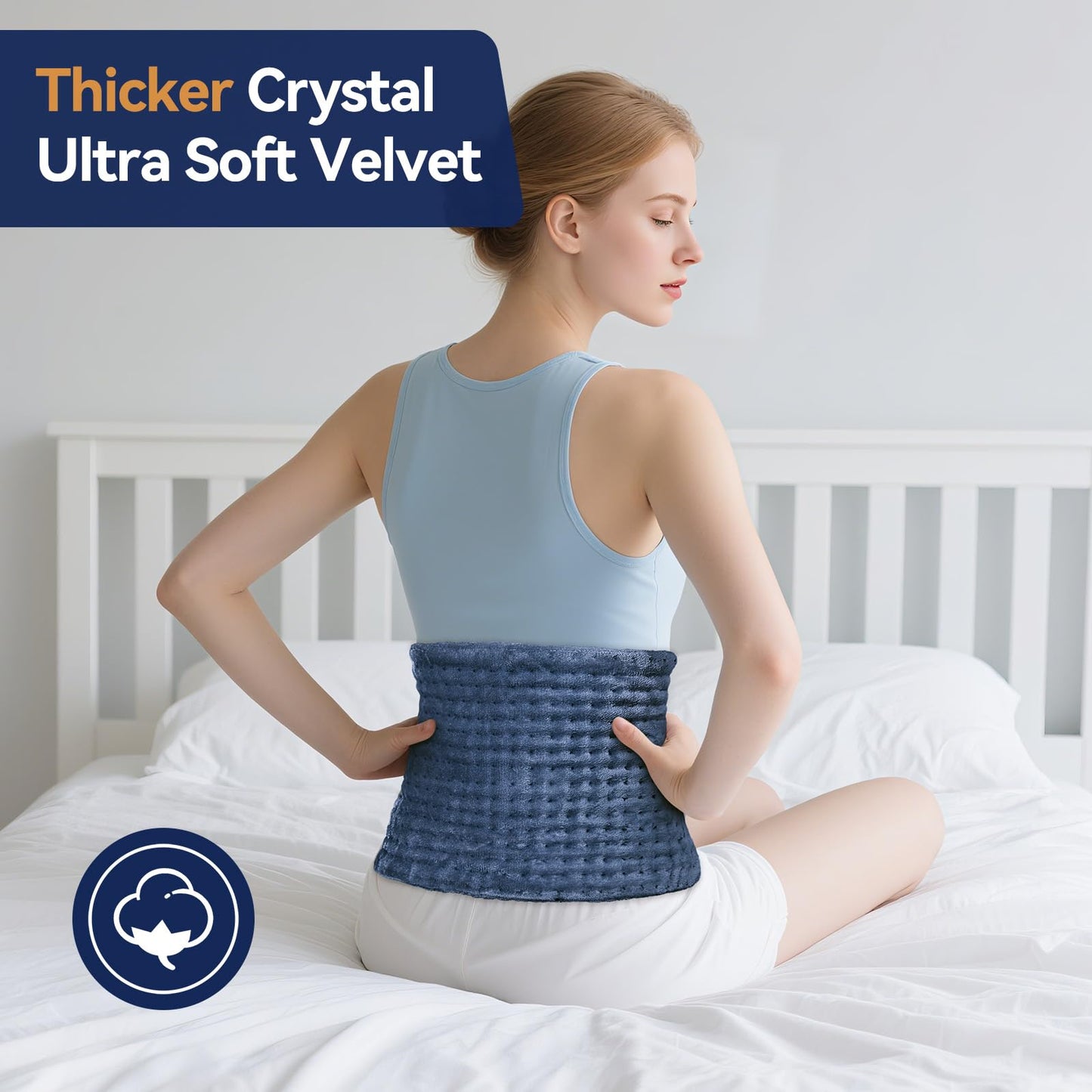 Extra Large Heating Pad for Back Pain Relief, 33"x17" Electric Heat Pad for Neck, Shoulders, Cramps, Menstrual Pain, 9 Heat Settings & 4 Auto-Off Timers, Soft Machine Wash Fabric, Gifts for Lover Gray