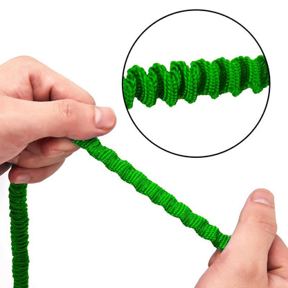 MOOCY Kayak Paddle Leash, 3-7 ft Stretchable Strap Lanyard for SUP, Canoeing, Fishing Accessories - Secure Bungee Rod Holder Tether(Green, 4 Pack)