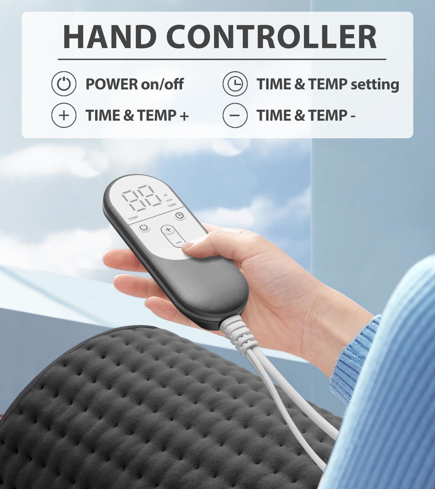 Heating pad for Back, Neck, Shoulder, Cramps and Leg Pain Relief, Heat Pads Christmas Gifts for Women, Men, Mom, Dad, Auto-Off,Machine Washable,Moist Dry Heat Options,Extra Large 12"x24"