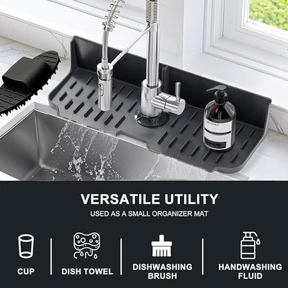 Kitchen Sink Splash Guard，Sink Draining Pad Behind Faucet，Faucet Mat