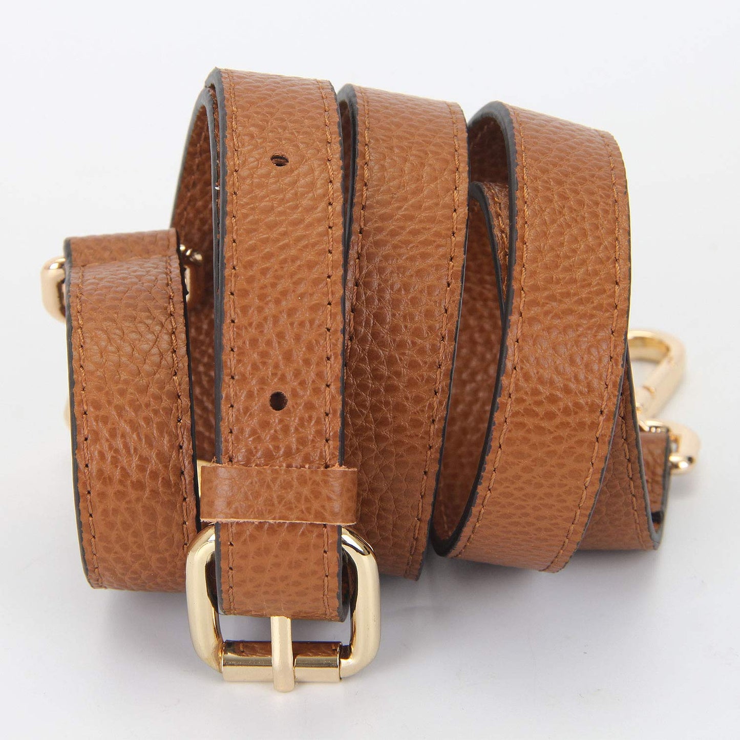 LIVE UP Full Grain Leather Adjustable Replacement Cross Body Purse Shoulder Strap Handbag Bag Wallet, 2/3” Wide(Brown)