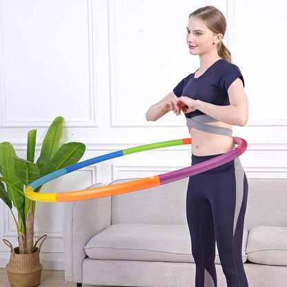 Phobby Weighted Exercise Hoop for Adults, 2.2lbs Adjustable Fitness Hoop, 8 Detachable Hoop Sections with Jump Rope & Storage Bag, Home Gym Workout