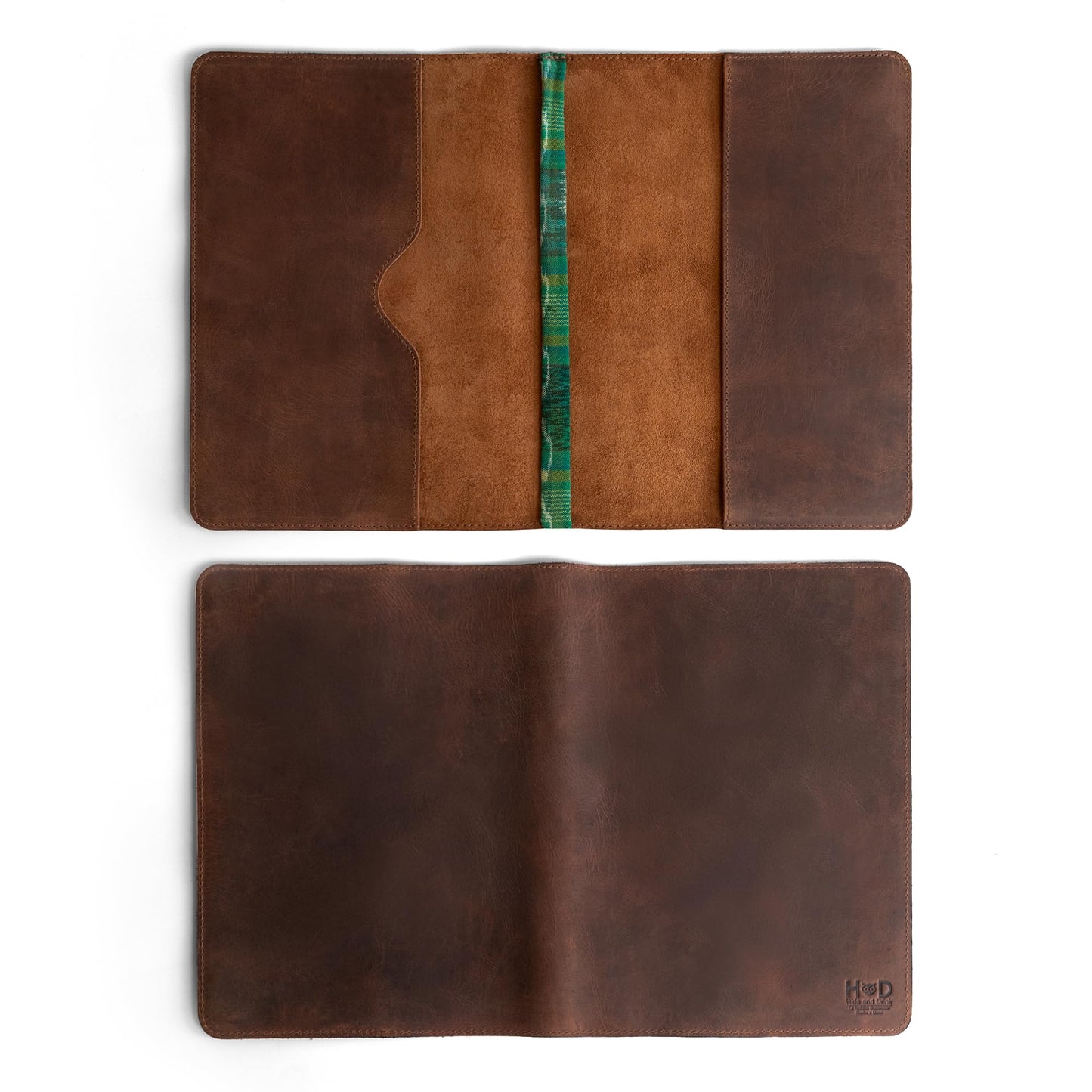 Hide & Drink, Journal Cover Compatible with Moleskine XL (7.5 x 9.75 in) with Strap, Refillable Case, Personal Planner, Full Grain Leather, Handmade Office & Work Essentials (Bourbon Brown)