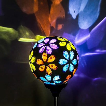 WNP Outdoor Christmas Solar Stake Light Decoration Garden Waterproof,Colorful Glow Solar Powered Flower Ball Light Decorative Outdoor Landscape Solar Absorbed Lights for Yard,Path