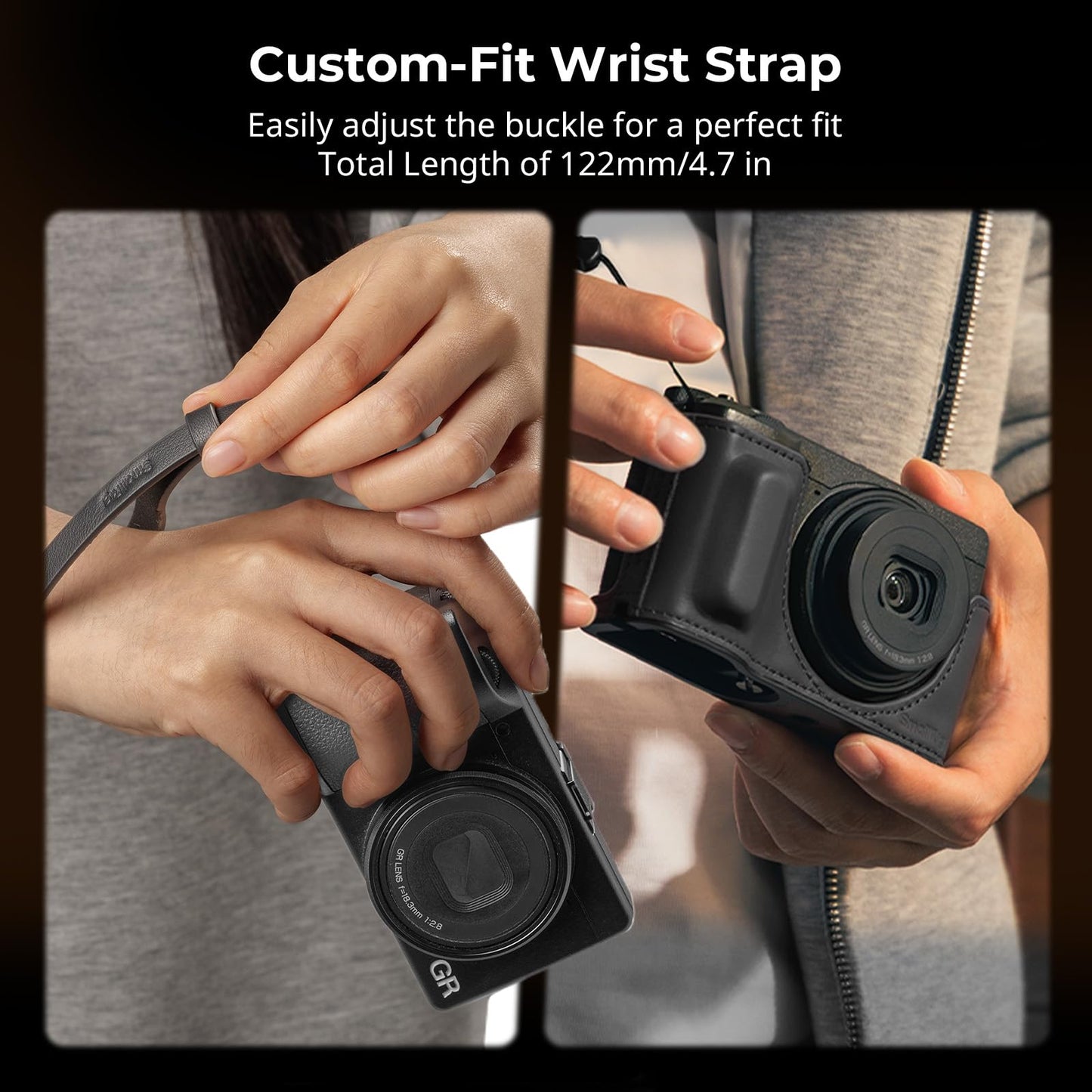 SMALLRIG Quick Release Wrist Strap for RICOH GR IV/GR III, Adjust Tightness, for Sony ZV-1 II/ZV-1F, for Canon G7X Mark iii/Powershot, for FUJIFILM X100VI / XT 30 iii/X-M5/ X-E5