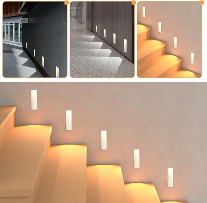 3W Recessed Step Light, 3000K Warm White Wall Lights for Indoor Hallway, IP65 Waterproof Trimless Stair Lighting (White Finish)