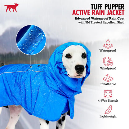 Tuff Pupper Waterproof Dog Raincoat | Full-Body Windproof Rain Jacket for Dogs | Reflective Strips | Breathable Mesh Lining | Adjustable Fit | Leash Port | Small Medium Large XL XXL Dogs (Olive, XXS)
