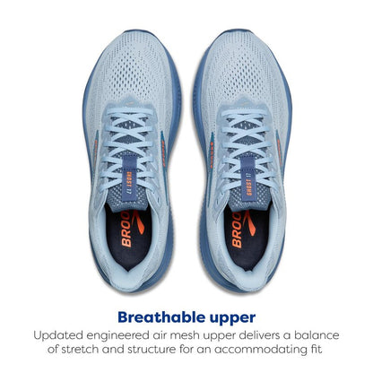 Brooks Men’s Ghost 17 Neutral Running Shoe - Skyway/Moonlight/Orange - 12 Medium