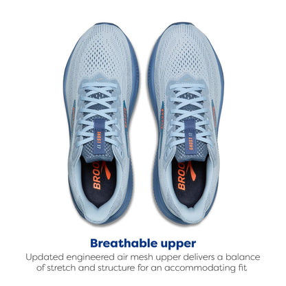 Brooks Men’s Ghost 17 Neutral Running Shoe - Skyway/Moonlight/Orange - 10.5 Medium