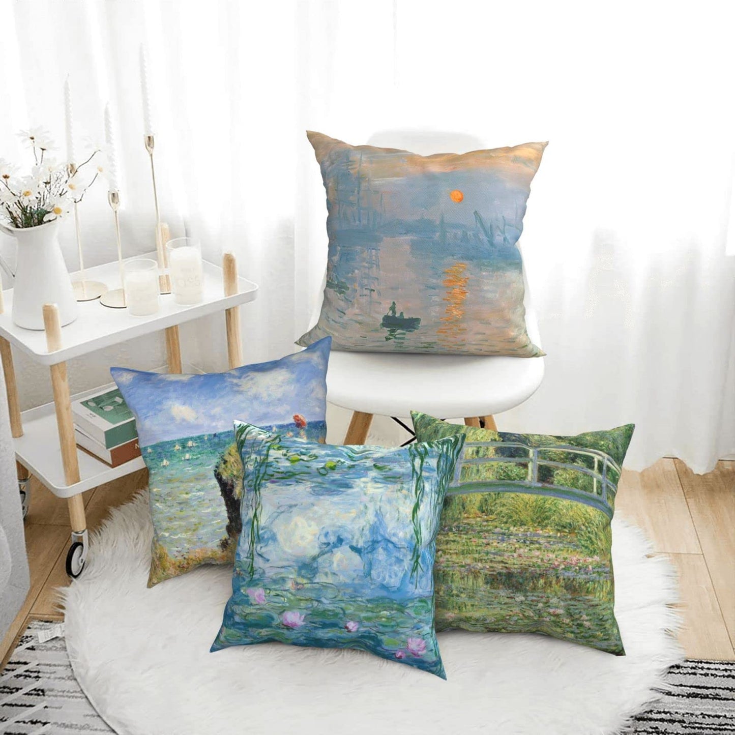 Worltoldb Christmas Bear Deer Throw Pillow Covers Set of 4 Winter Xmas Decorative Soft Linen Fabric Square Cushion Case for Room Bedroom Sofa Car 18x18 (505, 18"x18")
