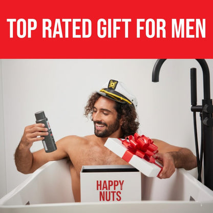 HAPPY NUTS Comfort Powder Deodorant For Men: Anti-Chafing Sweat Defense, Odor Control, Aluminum-Free, Perfect Stocking Stuffer Gift for Men's Private Parts 4 oz (2 Pack), Original Scent