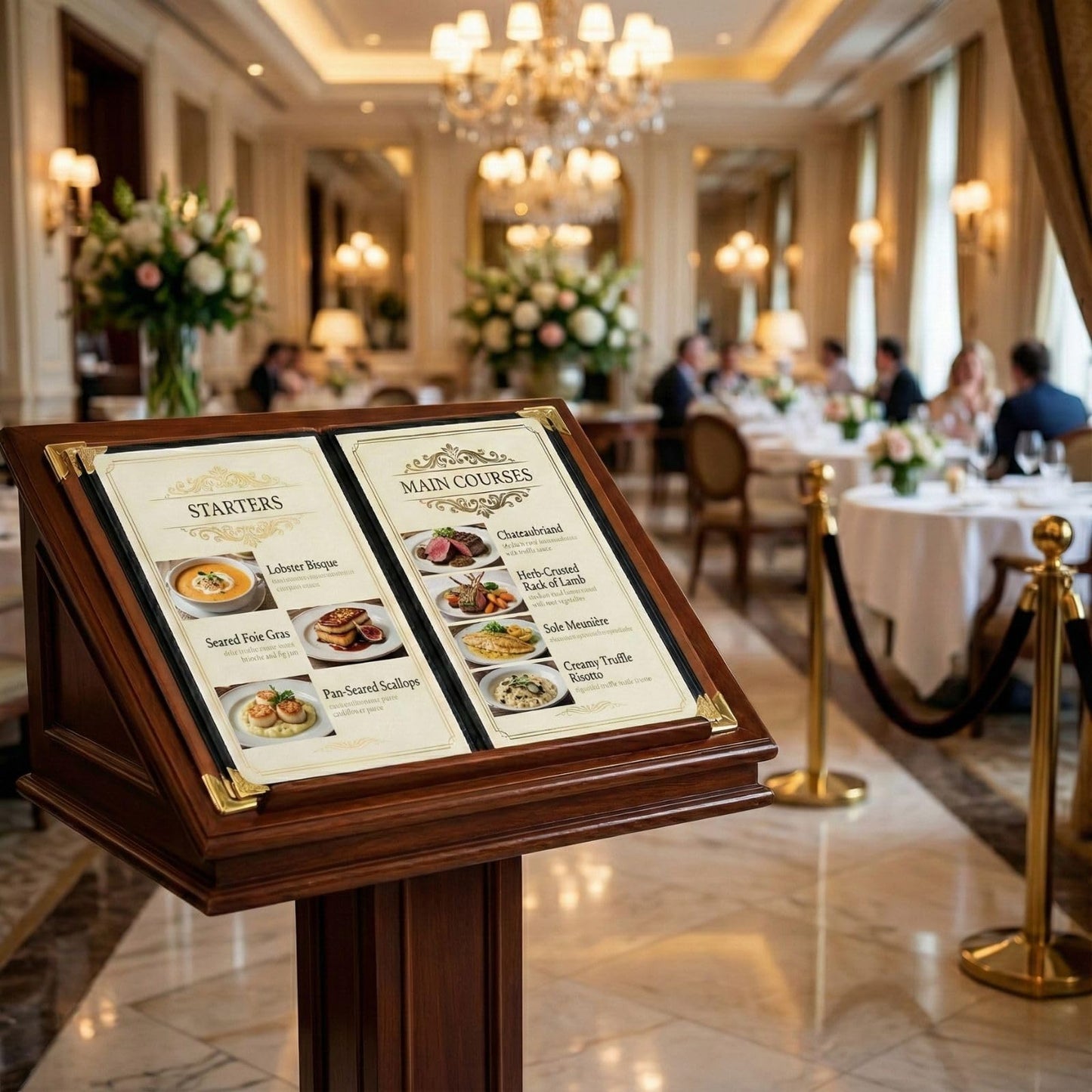 4 Pack Restaurant Menu Covers 8.5 x 11 – 2 Pack Menu Holder, 4 Page 8 View Faux Leather Menu Book with Clear PVC Sleeves | Waterproof & Durable for Restaurant, Bar, Café, Hotel