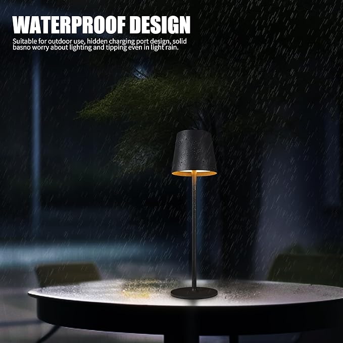 BGFHome Cordless Table Lamp LED Desk Lamp,5000mAh Rechargeable Touch Night Light Lamp,Wireless Minimalist Design for Restaurant/Bedroom/Bars/Outdoor Party/Camping/Coffee Shop(Black)