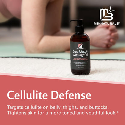 M3 Naturals Firming Body Massage Oil with Collagen & Stem Cell – Helps Smooth The Appearance of Cellulite & Improve Skin Texture – Refreshing Aromatherapy Body Oil for Legs & Full Body – 16 Fl Oz