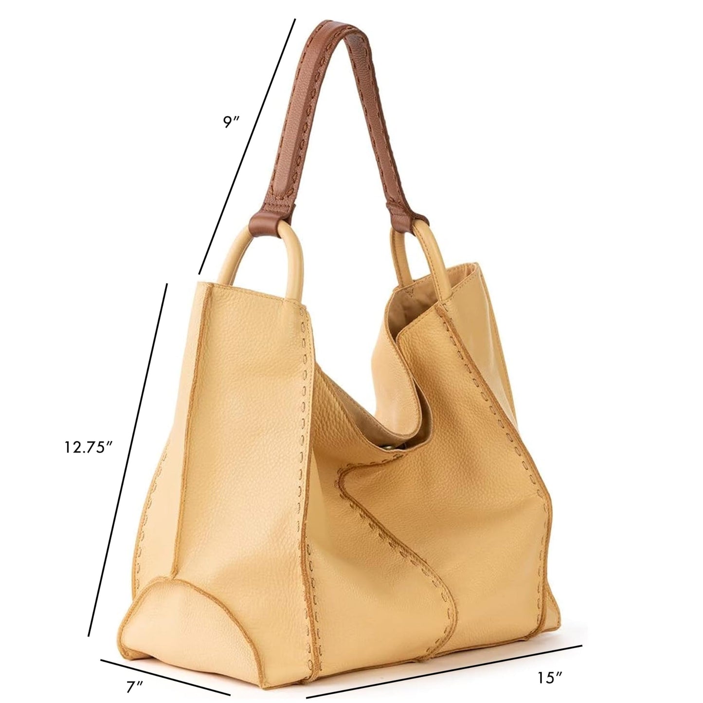The Sak Los Feliz Large Tote Bag - Premium Leather Handbag With Stylish Design For Everyday - Roomy, Durable, Lined Purse With Shoulder Bag Strap, Zipper Pocket for Tavel, Beach Bag