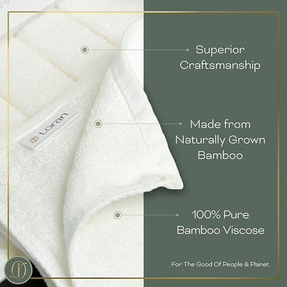 White Washcloths Set of 6 Soft Facial Cloths 10” x 10” 100% Viscose Derived